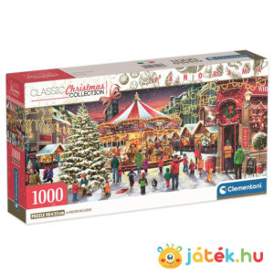 Meghitt karácsonyi vásár, 1000 db-os panoráma puzzle (Clementoni Christmas Collection, 39928)