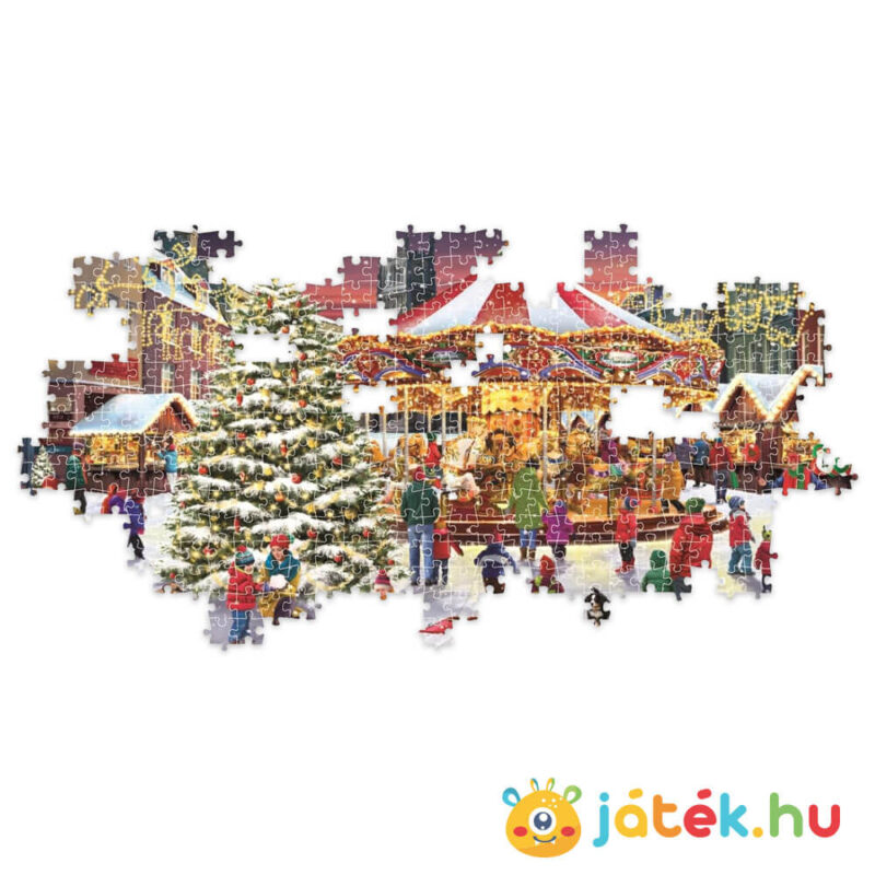 Meghitt karácsonyi vásár, 1000 db-os panoráma puzzle részlete (Clementoni Christmas Collection, 39928)