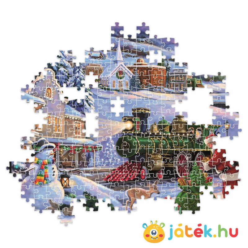 Télapó karácsonyi ajándékvonata, 500 db-os puzzle részlete (Clementoni Christmas Collection, 35566)