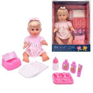 Olívia, fésülhető, pisilő játékbaba, 38 cm (Dolls World)