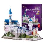 Neuschwanstein kastély: 128 db-os 3D puzzle LED világítással (CubicFun)