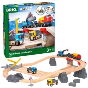 Vonat és építkezés szett, 32 db-os fajáték (BRIO)