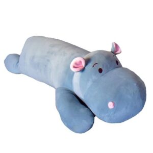 XXL méretű, óriás, alvó plüss víziló, 90 cm