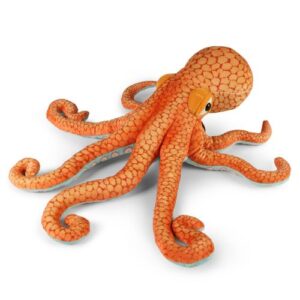 Élethű narancssárga plüss polip, 36 cm (Rappa)