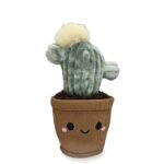 Mosolygós plüss kaktusz barna cserépben, 28 cm