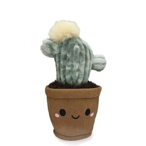 Mosolygós plüss kaktusz barna cserépben, 28 cm