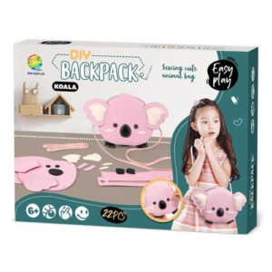 Csináld magad: Rózsaszín koala kistáska, 22 darabos varrókészlet