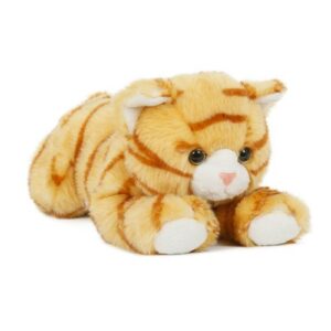 Élethű fekvő vörös plüss cica, 25 cm (Semo)