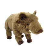 Álló, barna színű plüss vaddisznó, 28 cm (Rappa)