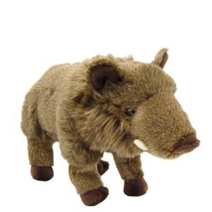 Álló, barna színű plüss vaddisznó, 28 cm (Rappa)