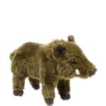 Élethű, álló, barna színű plüss vaddisznó, 30 cm (Rappa)
