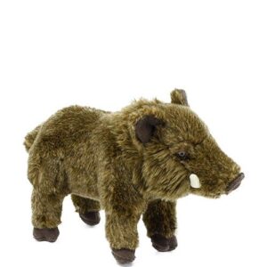 Élethű, álló, barna színű plüss vaddisznó, 30 cm (Rappa)