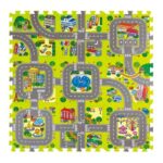 Várostérkép mintás 9 darabos habszivacs szőnyeg puzzle