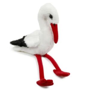 Ülő plüss gólya, 15 cm (Semo)