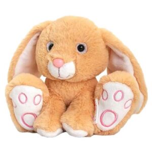 Világosbarna ülő plüss nyuszi, 14 cm (Keel Toys, Pippins)