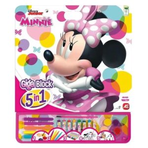 Mickey egér és barátai: Minnie egér mintás, 5 az 1-ben óriás színező matricákkal kreatív szett, 41x35 cm