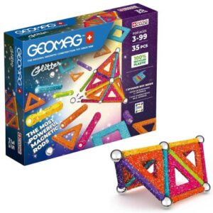 Geomag: Glitter Panels Recycled, 35 db-os csillámos mágneses kreatív építőjáték