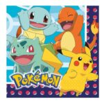 Pokémon: Pikachu és barátai mintás, 16 db-os szalvéta, 33x33 cm