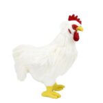 Élethű, fehér plüss kakas, 33 cm (Rappa)