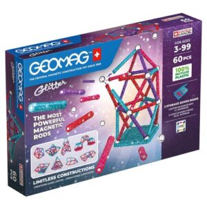 Geomag: Glitter, 60 db-os csillámos mágneses kreatív építőjáték