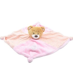 Little Angel: Macis, rózsaszín szundikendő fehér pöttyökkel, 28 cm