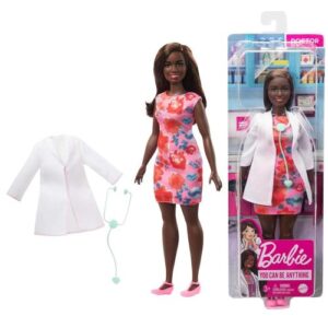 Barbie: Barna bőrű orvos karrierista Barbie baba kiegészítőkkel, 30 cm