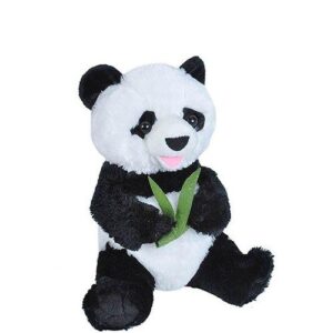 Ülő plüss panda bambusszal, 25 cm (Wild Republic)