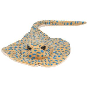 Élethű plüss foltos rája kék pöttyökkel, 105 cm (Nature Planet)