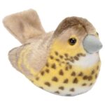 Élethű plüss énekes rigó madár hanggal, 14 cm (Wild Republic)