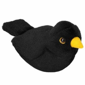 Élethű plüss feketerigó madár hanggal, 14 cm (Wild Republic)