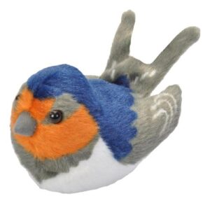 Élethű plüss füsti fecske madár hanggal, 14 cm (Wild Republic)