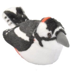 Élethű plüss fakopáncs madár hanggal, 14 cm (Wild Republic)