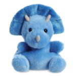 Tank, a tenyérnyi, kék, ülő plüss bébi Triceratops, 13 cm (Aurora, Palm Pals)