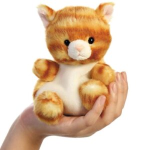 Meow, a tenyérnyi ülő plüss vörös bébi cica, 13 cm (Aurora, Palm Pals)