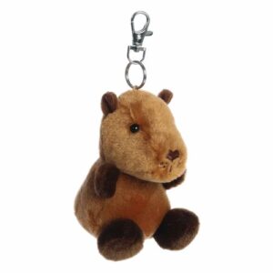Sid, az ülő plüss bébi capybara kulcstartó, 10 cm (Aurora, Palm Pals)