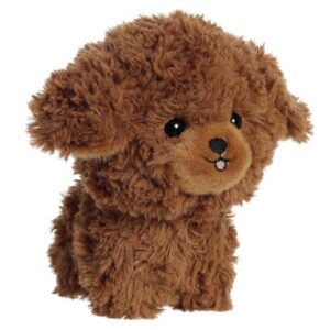 Barna pudli, álló plüss kutya, 18 cm (Aurora, Teddy Pets)