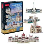 Mini magyar épületek, 155 db-os, 4 az 1-ben 3D puzzle (CubicFun)