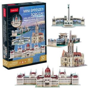 Mini magyar épületek, 155 db-os, 4 az 1-ben 3D puzzle (CubicFun)