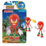 Sonic: Knuckles, a piros színű hangyászsün, hajlítható végtagokkal, műanyag figura, 12 cm (Bend-Ems)