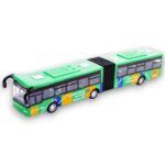 Fém csuklós busz, zöld színben (1:64)