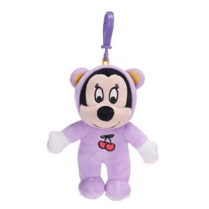 Mickey egér és barátai: Pizsamás Minnie egér plüss táskadísz, kulcstartó, 15 cm
