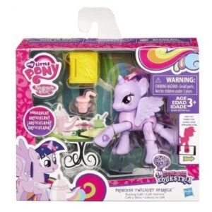 Én kicsi pónim: Twilight Sparkle hercegnő póni figura mozgatható testrészekkel, 2 kiegészítővel (Hasbro)