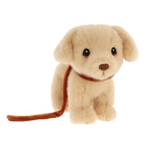 Álló plüss labrador kölyök kutya pórázzal, 14 cm (Keel Toys)