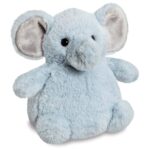 Zaynab, az ülő, kék színű, bolyhos plüss elefánt, 18 cm (Aurora, PomPom)