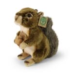 Élethű, ülő plüss mókus makkal, 20 cm (Rappa)