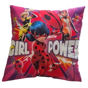 Miraculous: Girl Power, Katicabogár mintás díszpárna, 40x40 cm