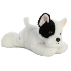 Pup, a fekvő fehér plüss francia bulldog kölyök kutya, 20 cm (Aurora, Mini Flopsies)