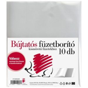 ICO: Süni átlátszó bújtatós füzetborító, 10 darab, A5 méretű