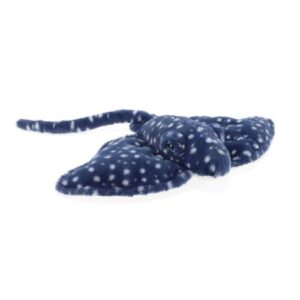 Élethű kék plüss rája fehér pöttyökkel, 25 cm (Keel Toys)