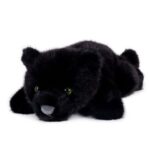 Fekvő, puha plüss fekete párduc, 25 cm (Semo, Fluffies)